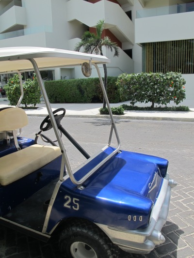 The best way to explore the island is by golf cart.